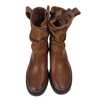 Botin Tachuelas combinado Marrón