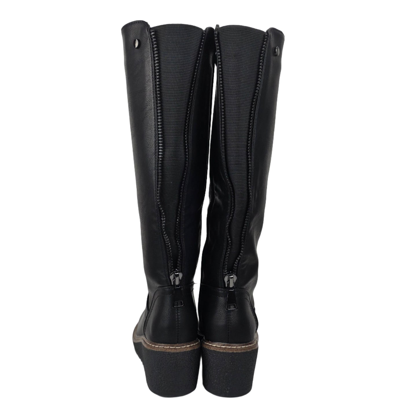 Bota Cuña Cremallera Negra