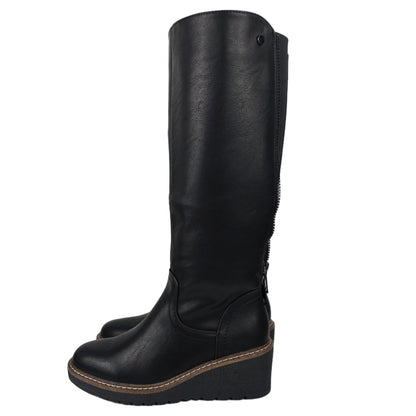 Bota Cuña Cremallera Negra