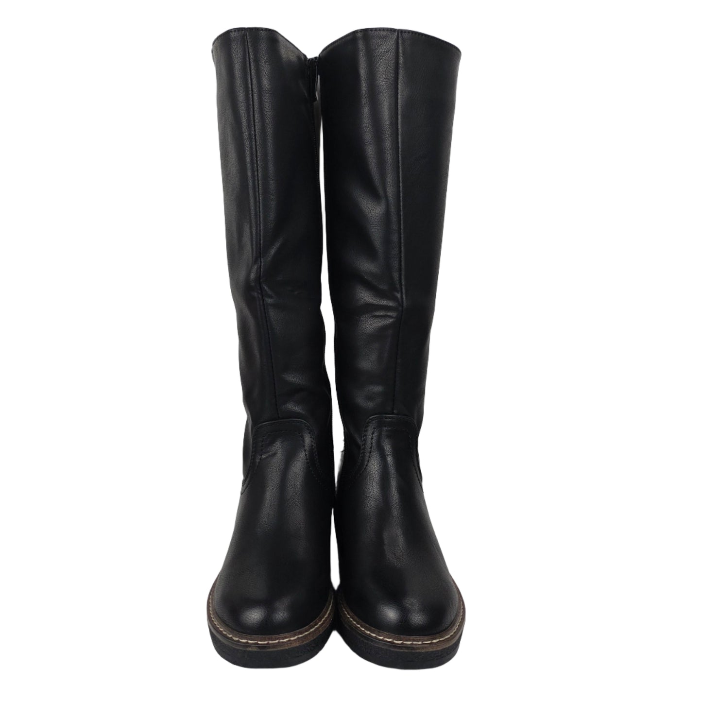 Bota Cuña Cremallera Negra