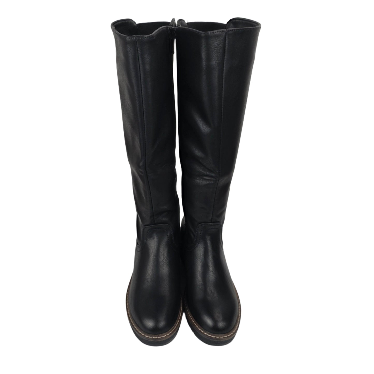 Bota Cuña Cremallera Negra