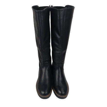 Bota Cuña Cremallera Negra