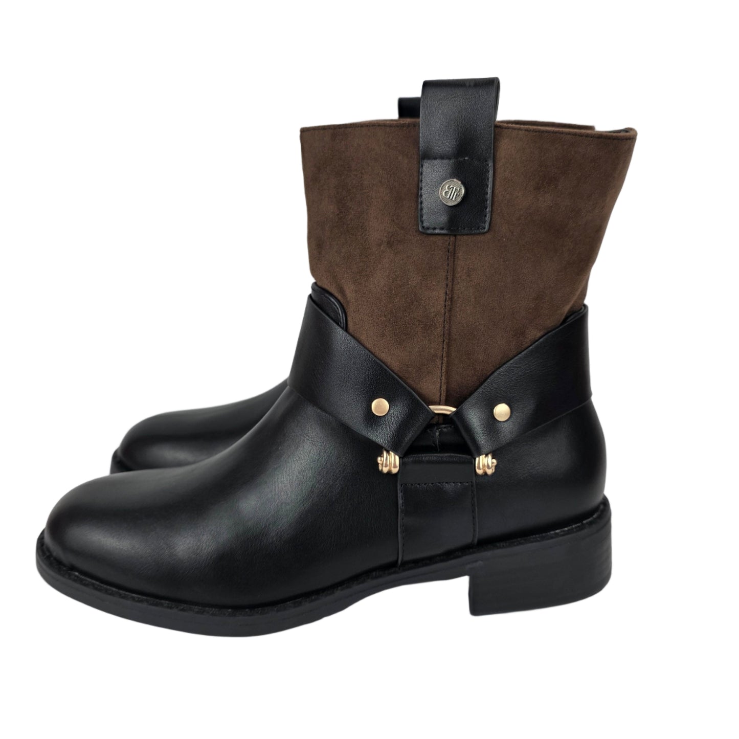 Botín Combinado Negro/Marrón
