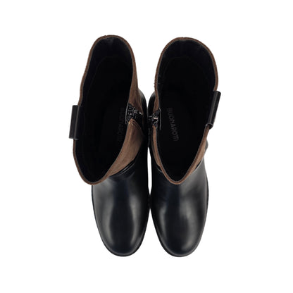 Botín Combinado Negro/Marrón