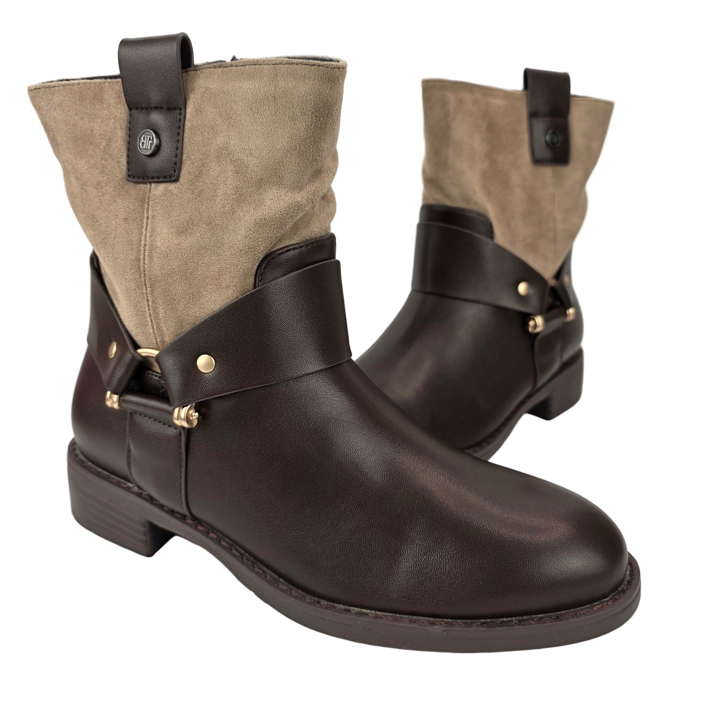 Botín Combinado Marrón/Beige