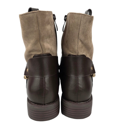 Botín Combinado Marrón/Beige