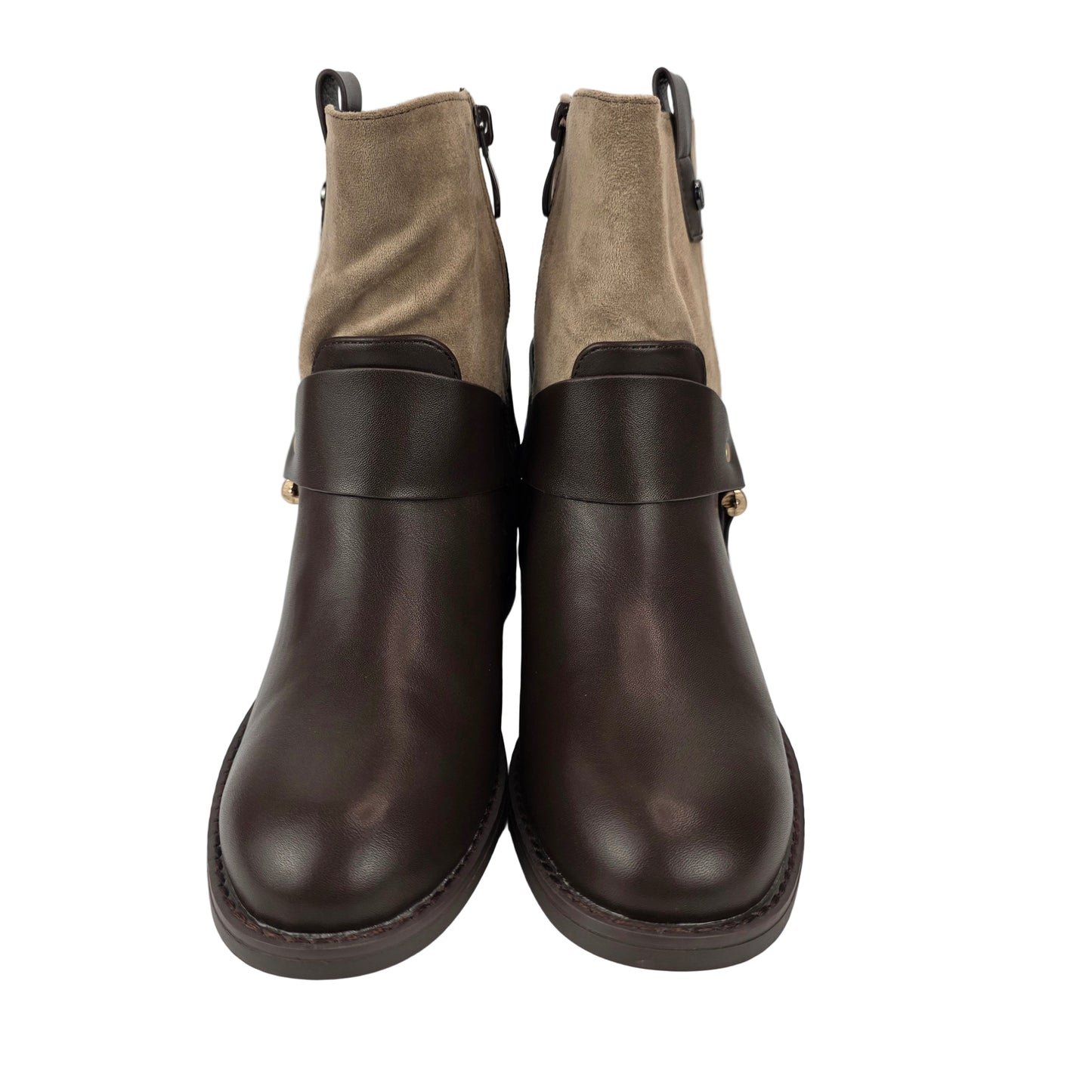 Botín Combinado Marrón/Beige