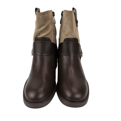 Botín Combinado Marrón/Beige