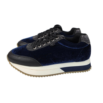 Sneakers Terciopelo Azul Gioseppo