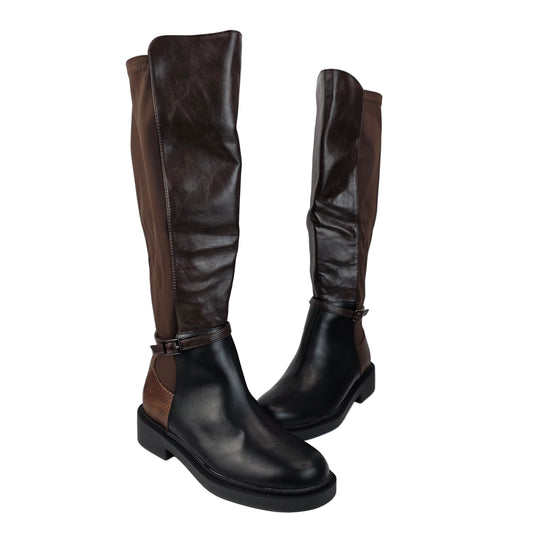 Bota Combinada Serpiente Marrón