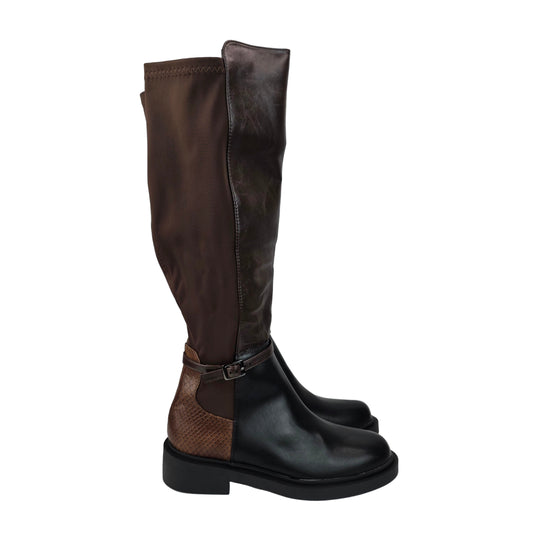 Bota Combinada Serpiente Marrón
