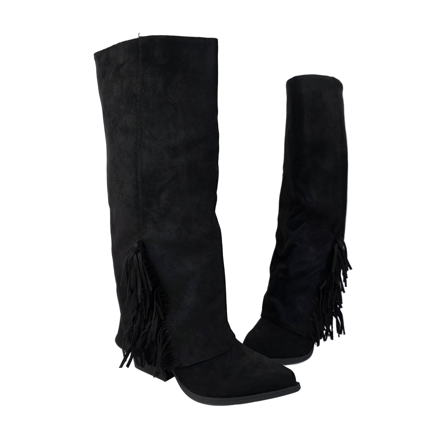 Botas Altas Flecos Negro