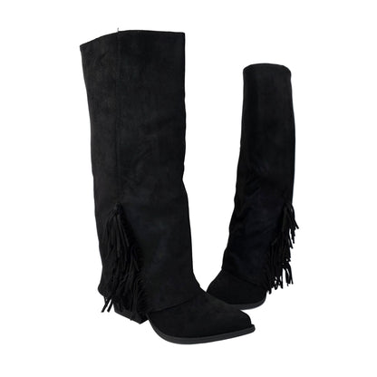 Botas Altas Flecos Negro