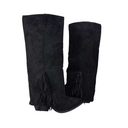 Botas Altas Flecos Negro