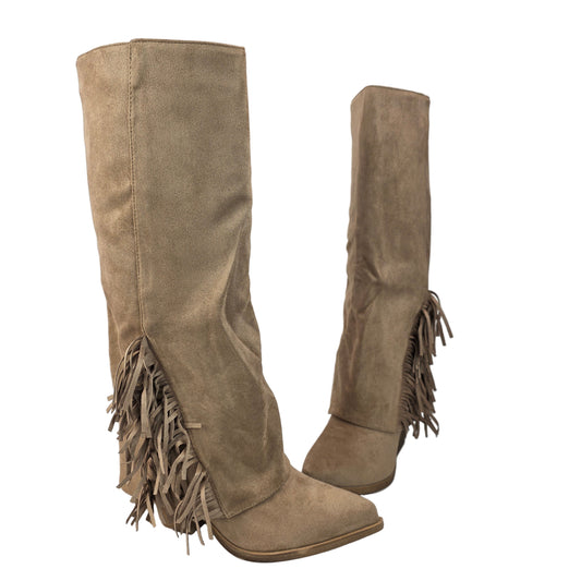 Bota Alta Flecos Taupe