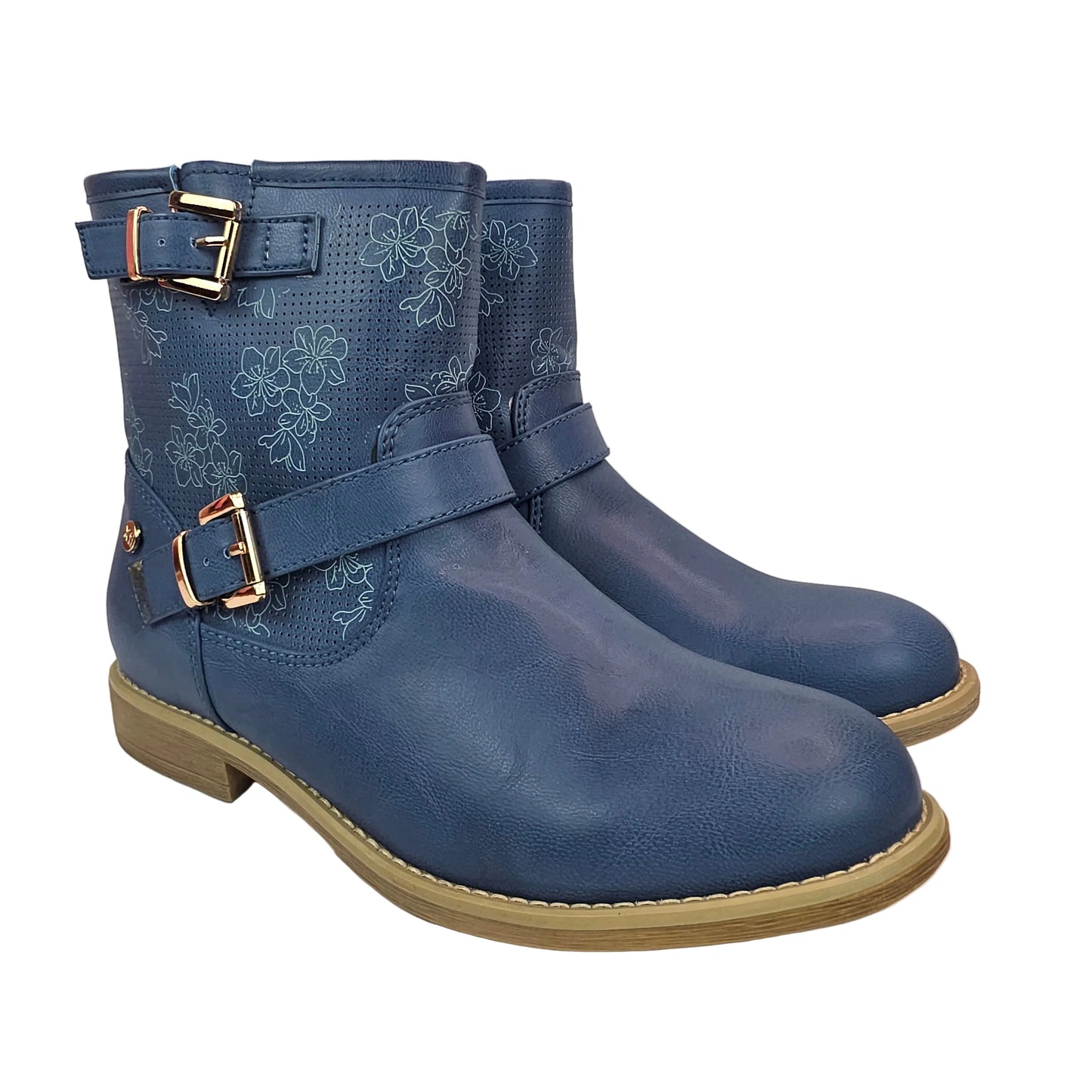 Botin Flores Azul Jeans Xti
