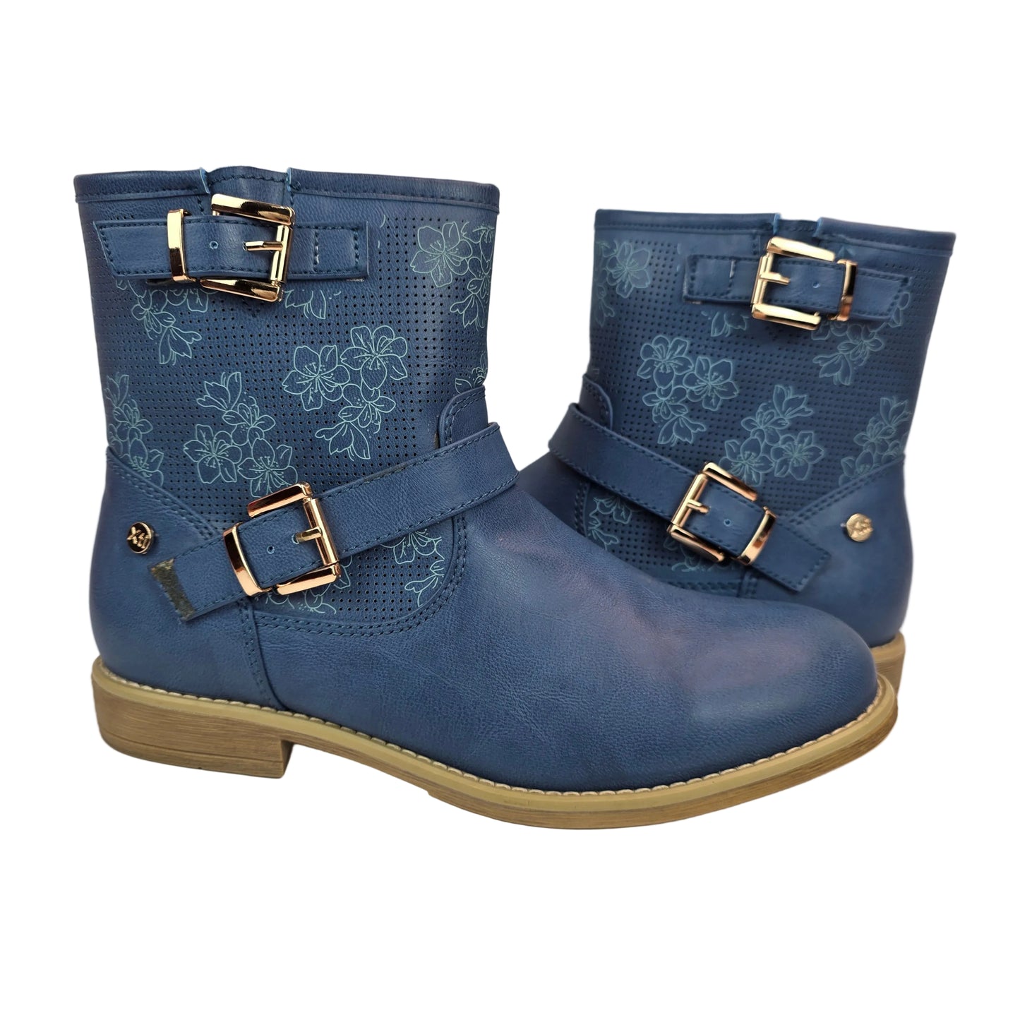 Botin Flores Azul Jeans Xti