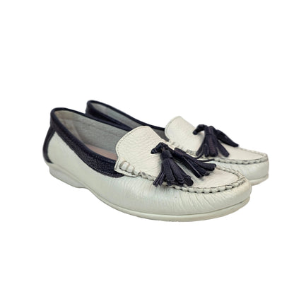 Mocasines Náuticos Joyca en Piel Bicolor con Borlas