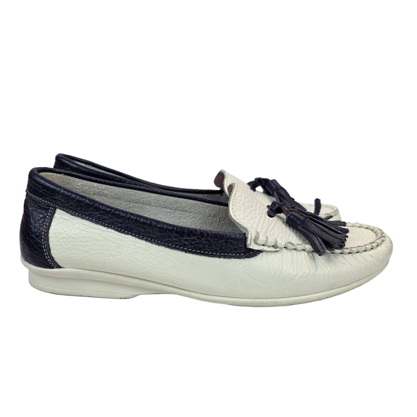 Mocasines Náuticos Joyca en Piel Bicolor con Borlas