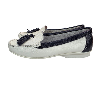 Mocasines Náuticos Joyca en Piel Bicolor con Borlas