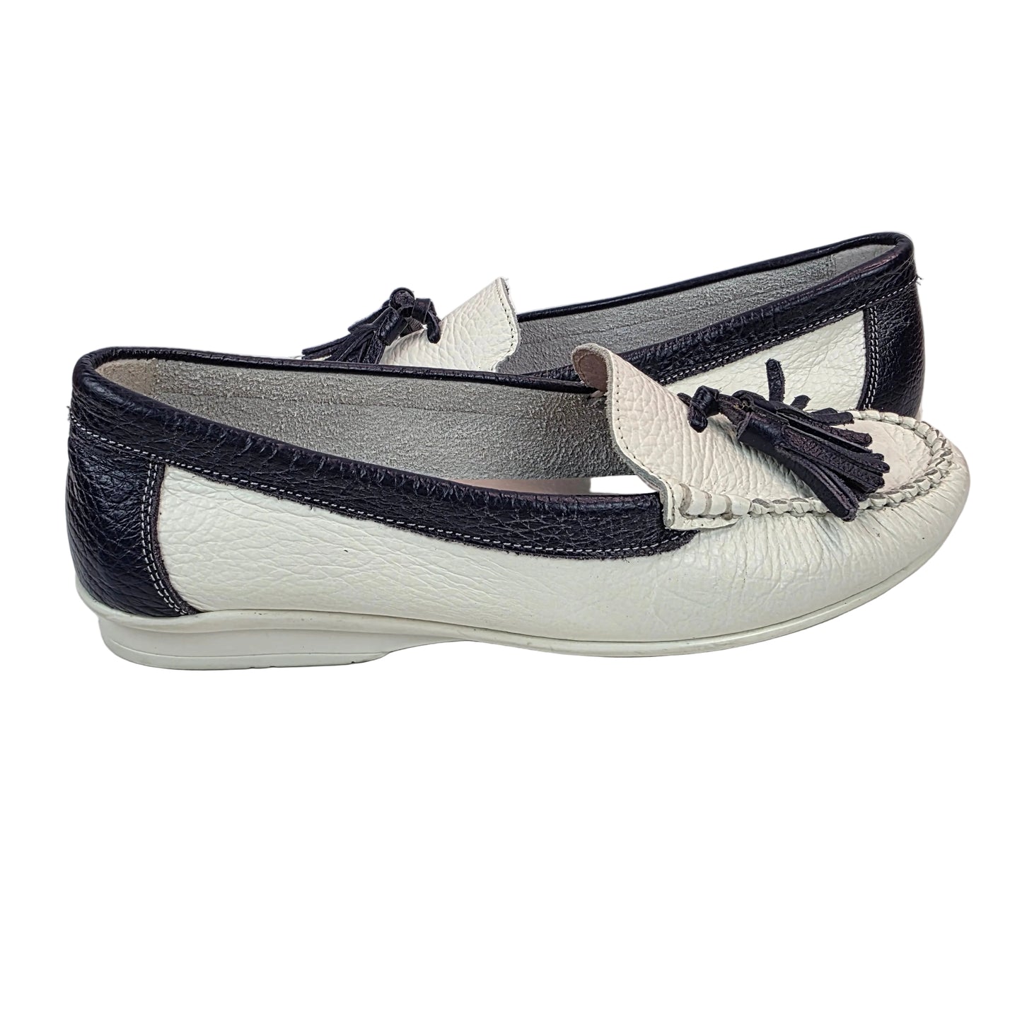 Mocasines Náuticos Joyca en Piel Bicolor con Borlas