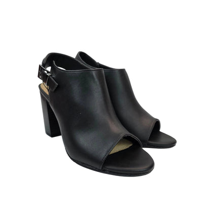 Sandalia Peep-Toe Mustang en Negro con Tacón Bloque de 8cm