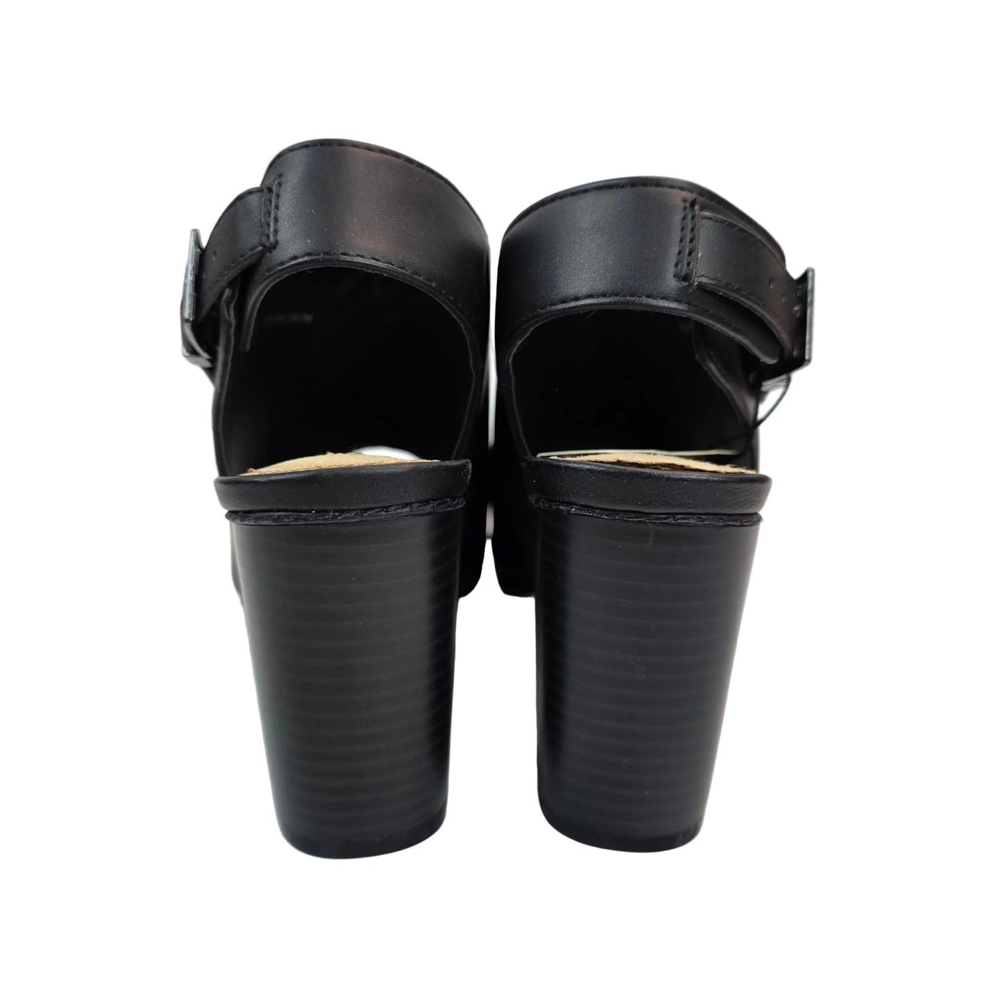 Sandalia Peep-Toe Mustang en Negro con Tacón Bloque de 8cm