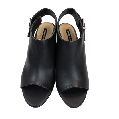 Sandalia Peep-Toe Mustang en Negro con Tacón Bloque de 8cm