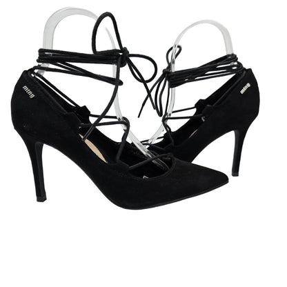 Zapato de Tacón Mustang Negro Lace-Up con Cordones – Pasarela Concept