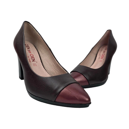 Zapato de Salón 100% Piel Burdeos con Plantilla de Gel – Pasarela Concept