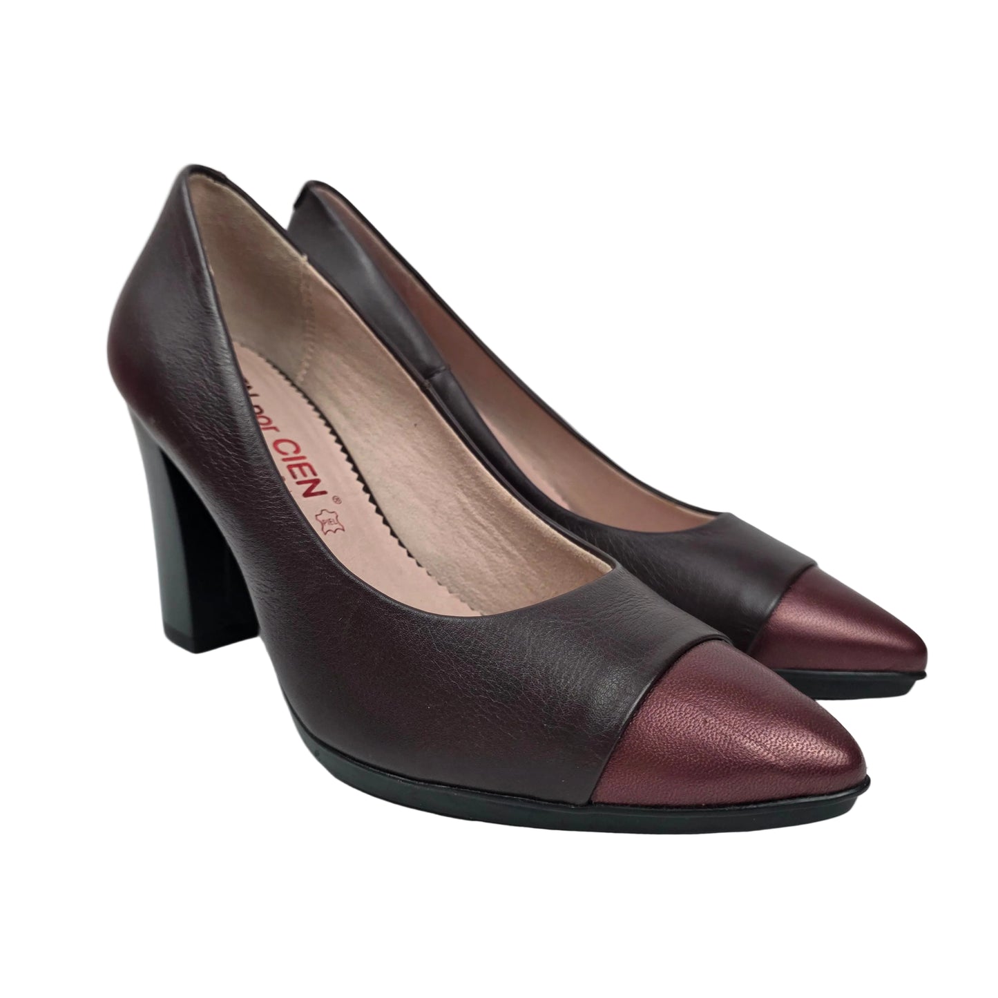 Zapato de Salón 100% Piel Burdeos con Plantilla de Gel – Pasarela Concept