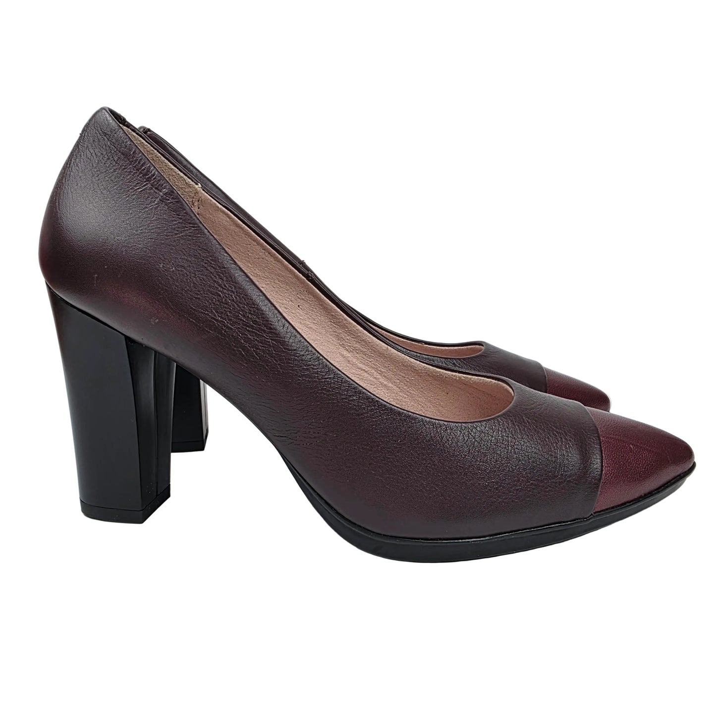 Zapato de Salón 100% Piel Burdeos con Plantilla de Gel – Pasarela Concept