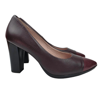 Zapato de Salón 100% Piel Burdeos con Plantilla de Gel – Pasarela Concept