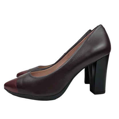 Zapato de Salón 100% Piel Burdeos con Plantilla de Gel – Pasarela Concept