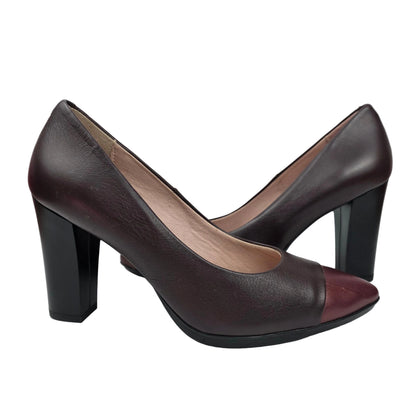 Zapato de Salón 100% Piel Burdeos con Plantilla de Gel – Pasarela Concept