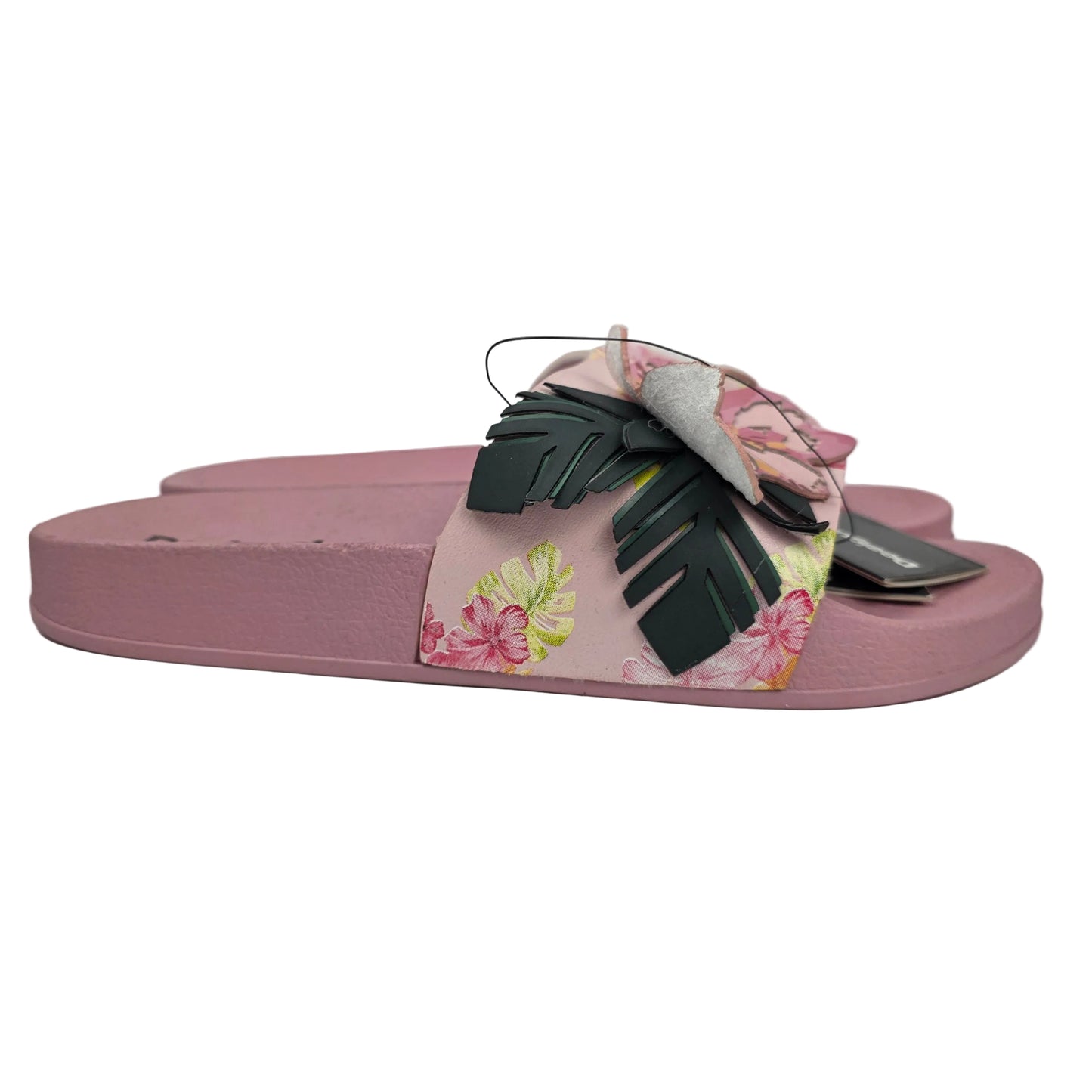 Sandalia Pala Desigual Rosa con Flores Tropicales y Relieve 3D