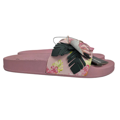 Sandalia Pala Desigual Rosa con Flores Tropicales y Relieve 3D