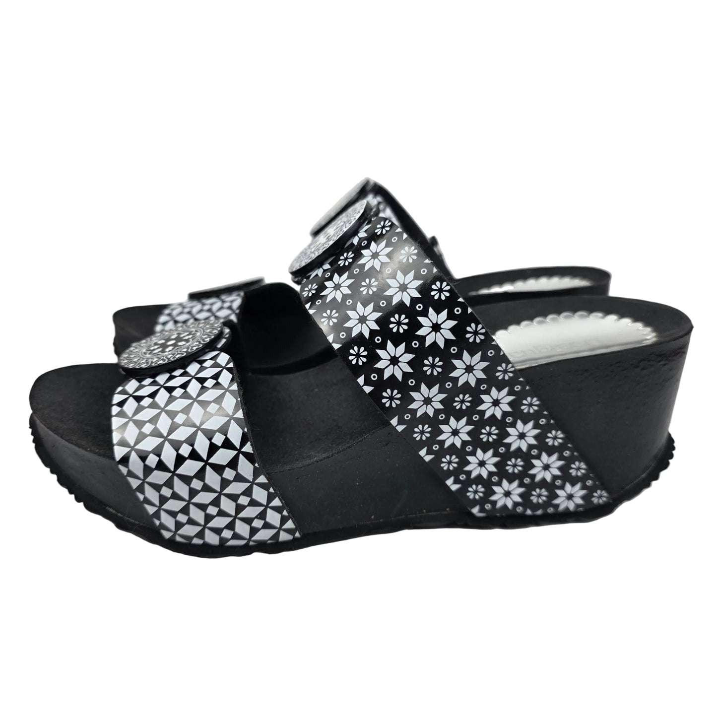 Sandalia de Cuña Desigual Luxury Alhambra Blanco y Negro - Pasarela Concept