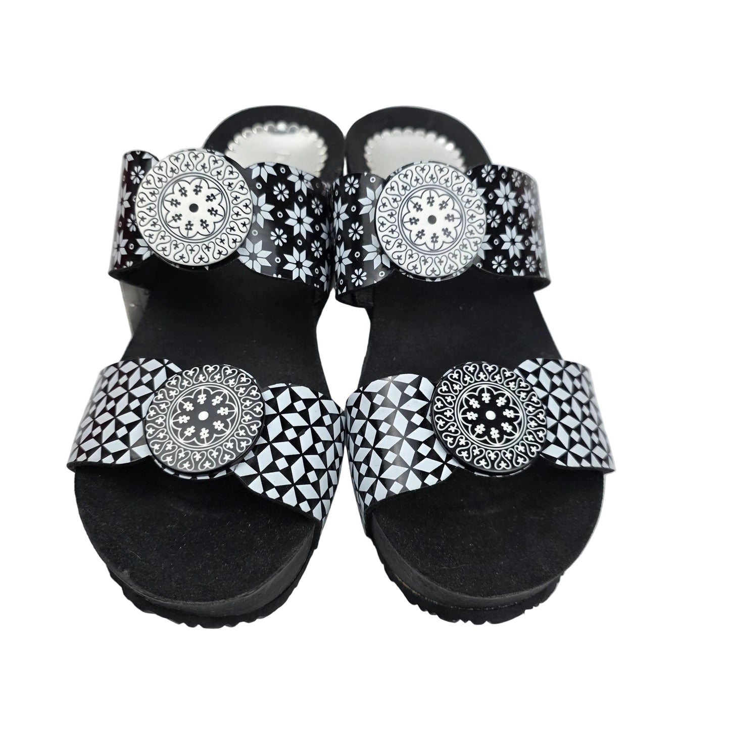 Sandalia de Cuña Desigual Luxury Alhambra Blanco y Negro - Pasarela Concept
