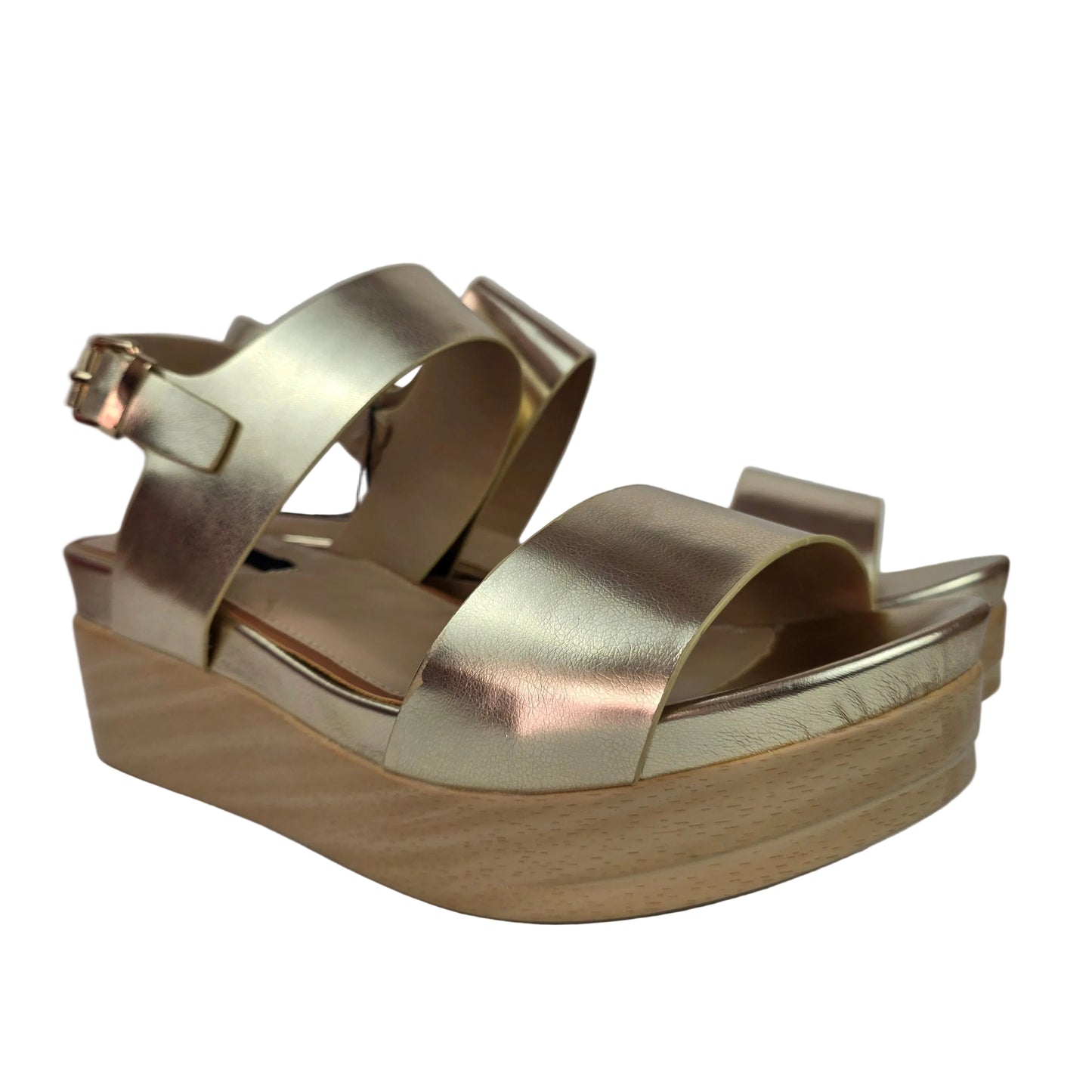 Sandalia Plataforma Mustang Champagne Metalizada – Pasarela Concept