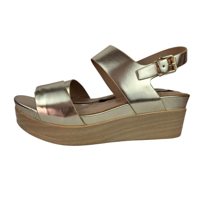 Sandalia Plataforma Mustang Champagne Metalizada – Pasarela Concept