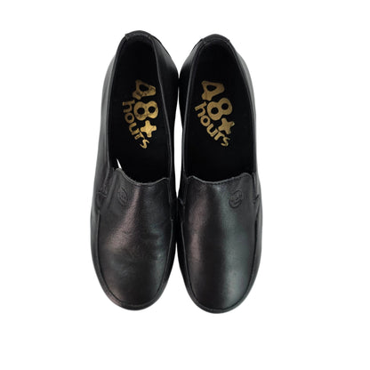 Mocasines 48 Horas de Piel Negra Confort