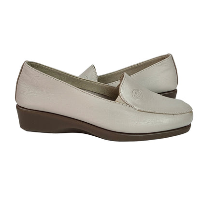 Mocasines 48 Horas de Piel Beige Confort