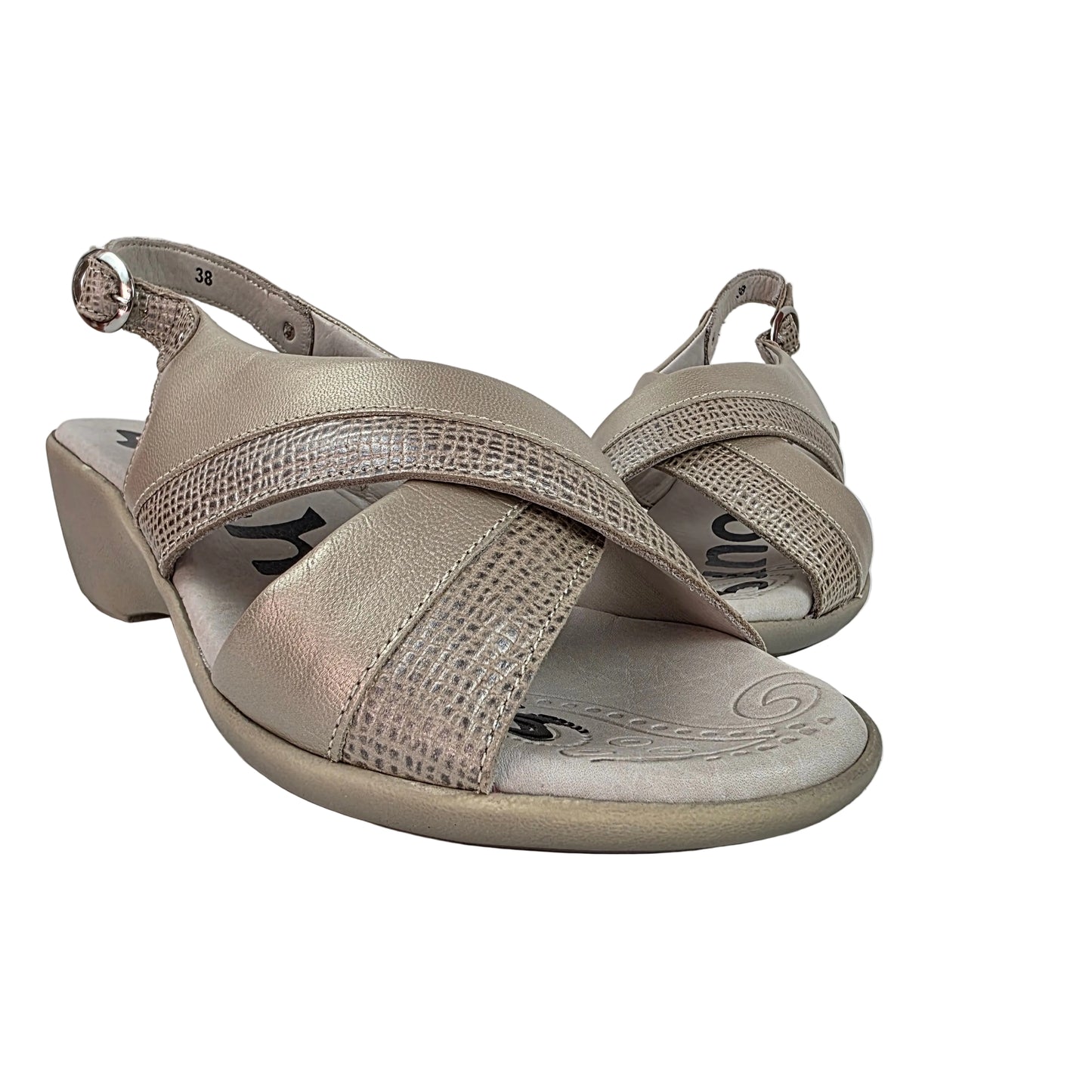 Sandalias 48 Horas de Piel con Tiras Cruzadas y Plantilla de Gel