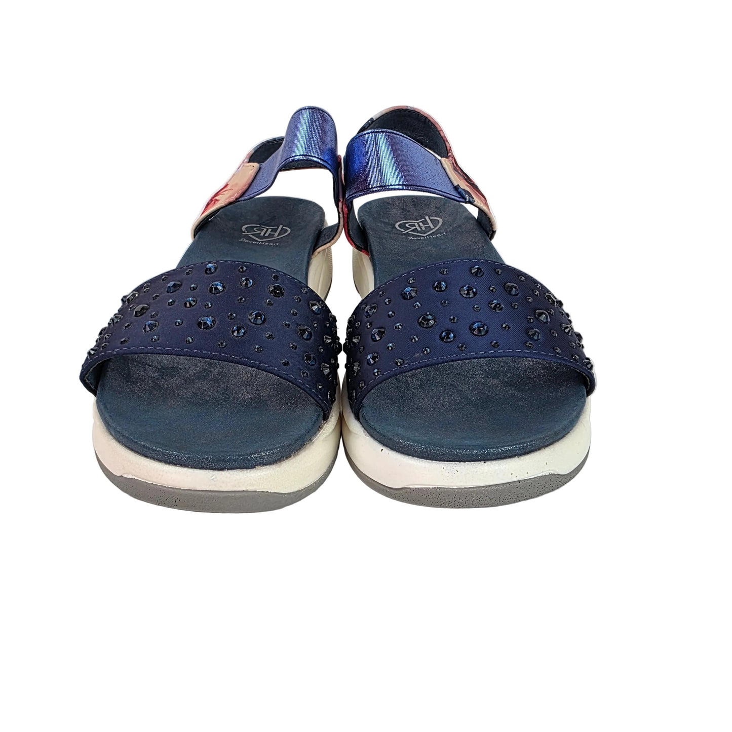 Sandalias Joya Pasarela Concept Azules con Strass y Estampado Floral