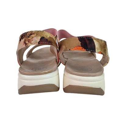 Sandalias Joya Pasarela Concept Rosa Maquillaje con Strass y Estampado Floral