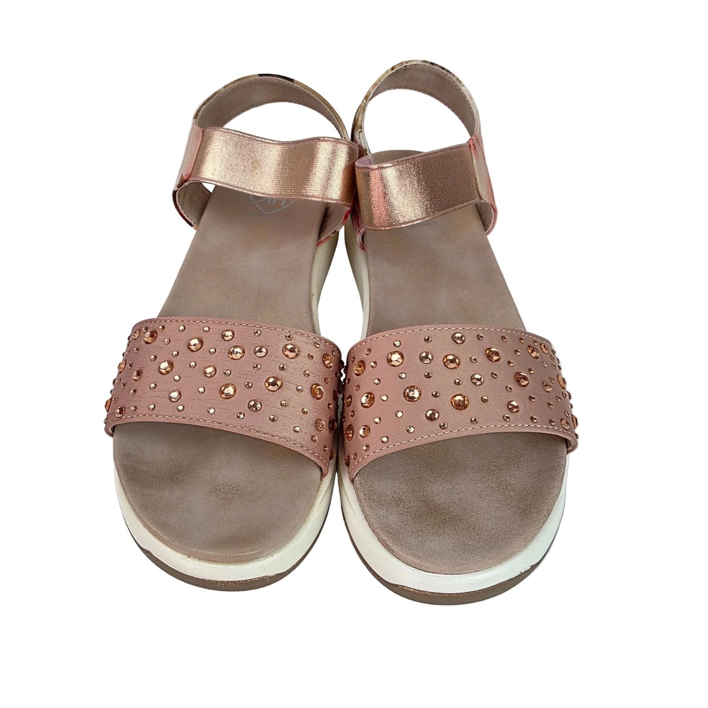 Sandalias Joya Pasarela Concept Rosa Maquillaje con Strass y Estampado Floral