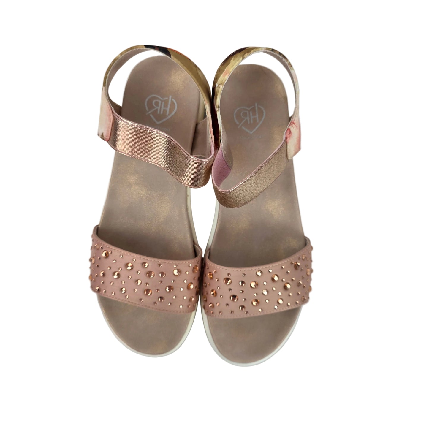 Sandalias Joya Pasarela Concept Rosa Maquillaje con Strass y Estampado Floral