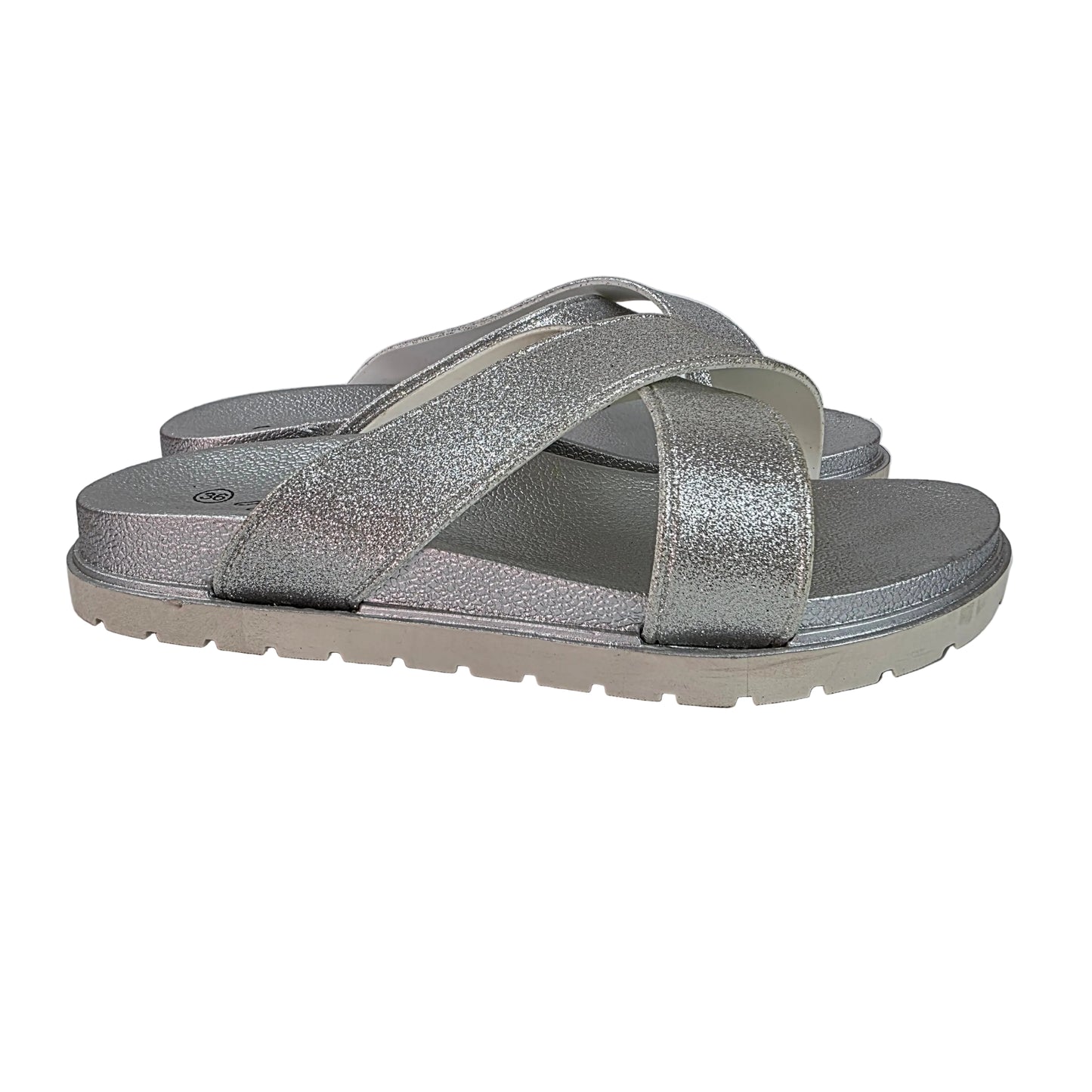 Sandalia Pala J'hayber Plata con Glitter y Suela Ergonómica de 3cm