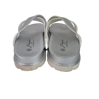 Sandalia Pala J'hayber Plata con Glitter y Suela Ergonómica de 3cm